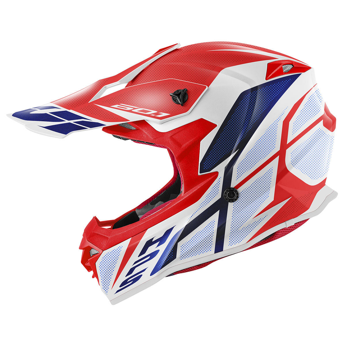 GIVI 60.1 Fresh Red/Blue/White Gloss Helmet, detail
