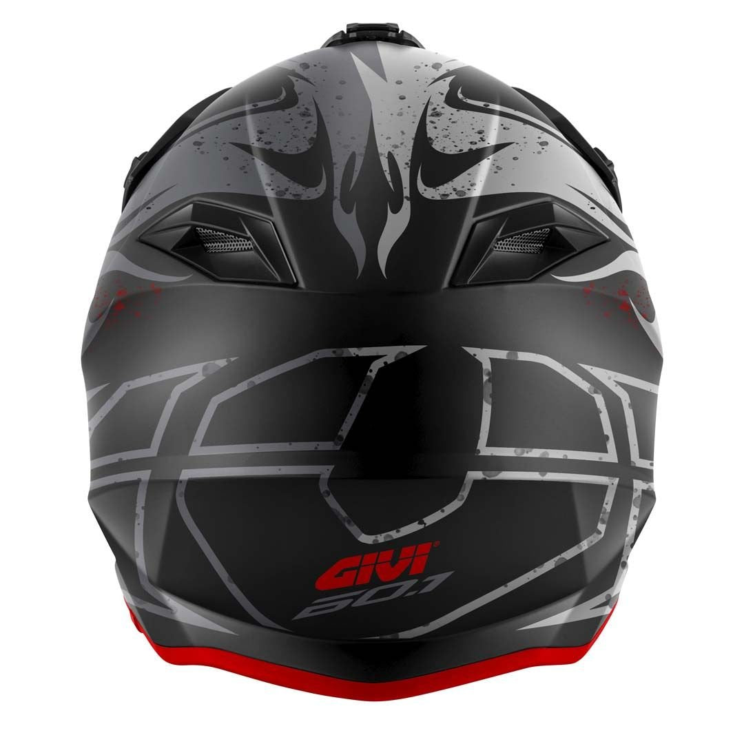 GIVI 60.1 Gloom Black/Titanium/Matte Red Helmet, inside view