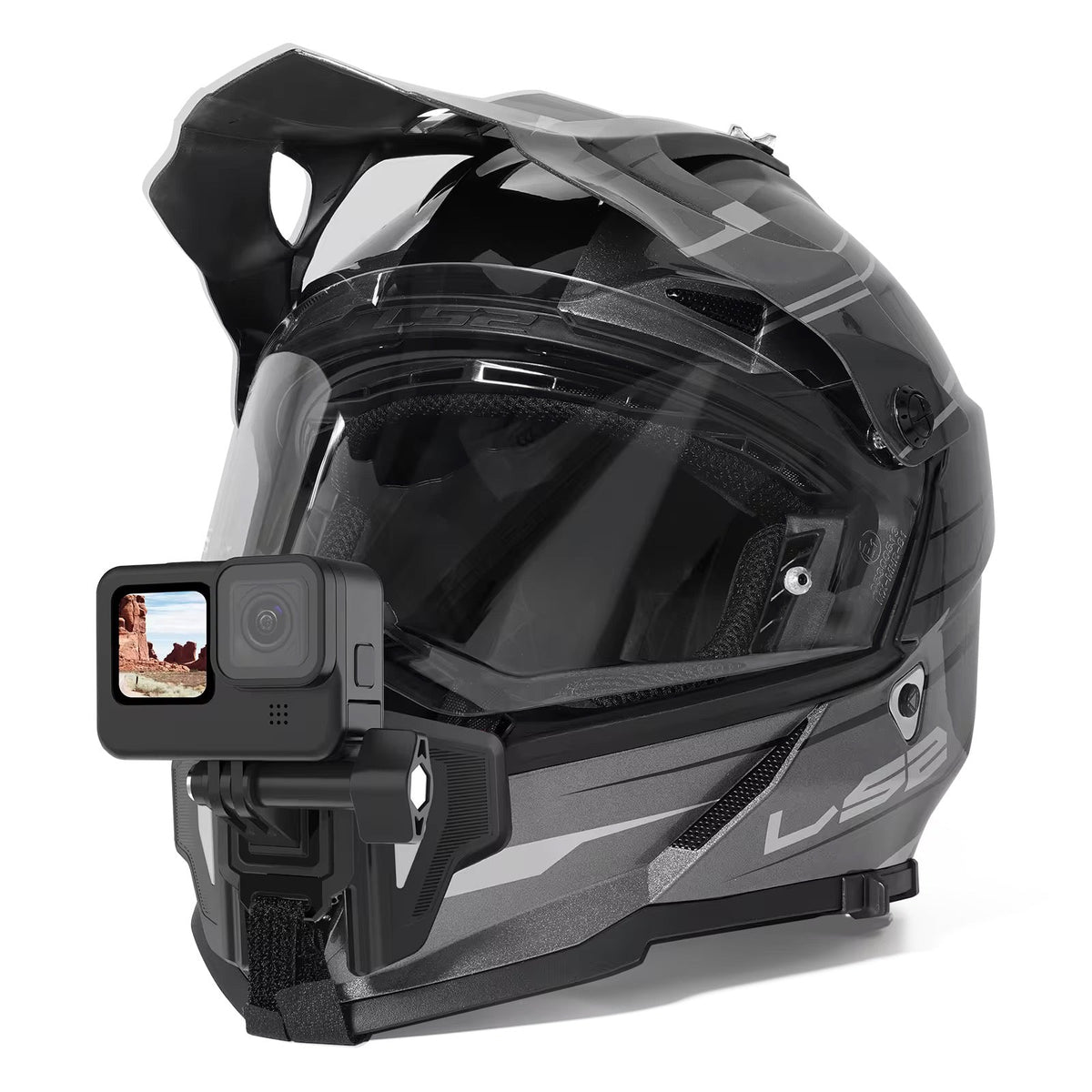 Falcon helmet chin strap camera mount for GoPro and Insta360