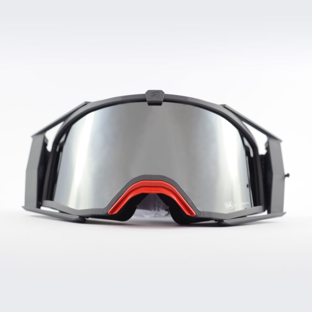 Ariete 8K Top ARI 1-3 MX Goggles Black/White, Silver Mirrored Lens