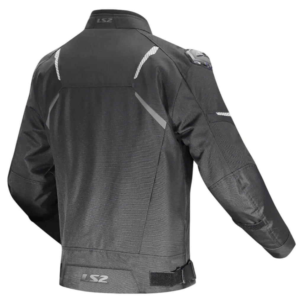 LS2 Zoom Waterproof Sport Jacket Black, rear view