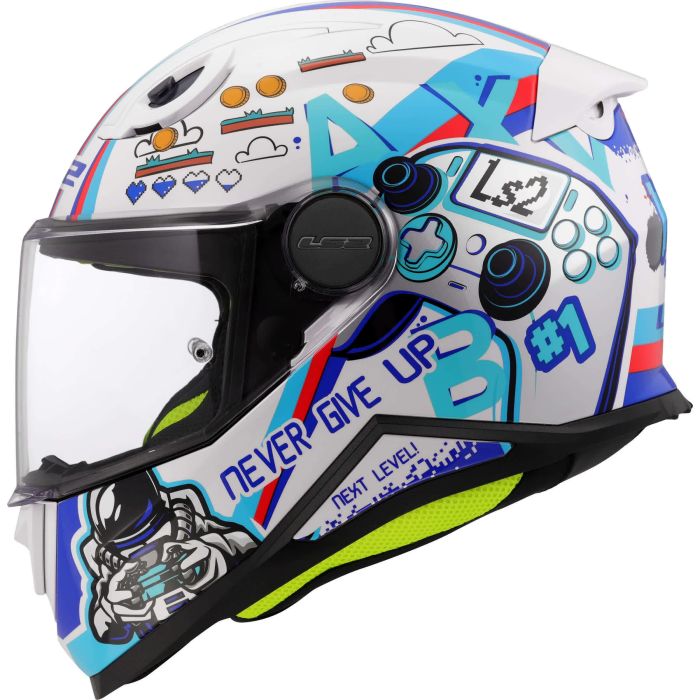LS2 FF812 Kid Next Level Gloss White, kids helmet for young riders in Lebanon