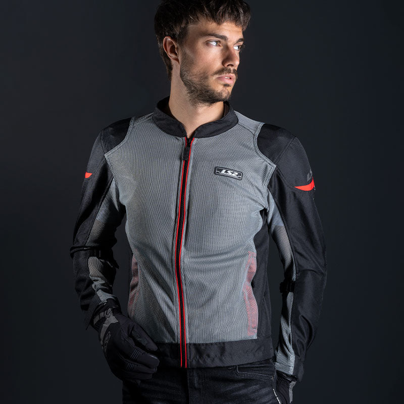LS2 SUMMER AIRY EVO MAN JACKET BLACK GREY RED