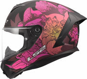 LS2 RAPID III POPPIES BLACK PINK MATTE
