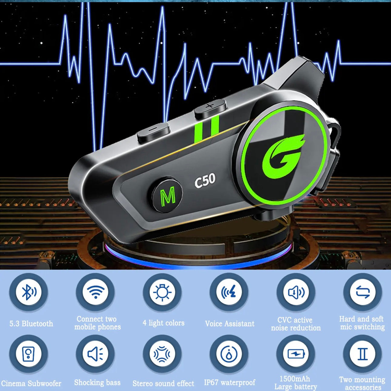 C50 BT HELMET INTERCOM SYSTEM
