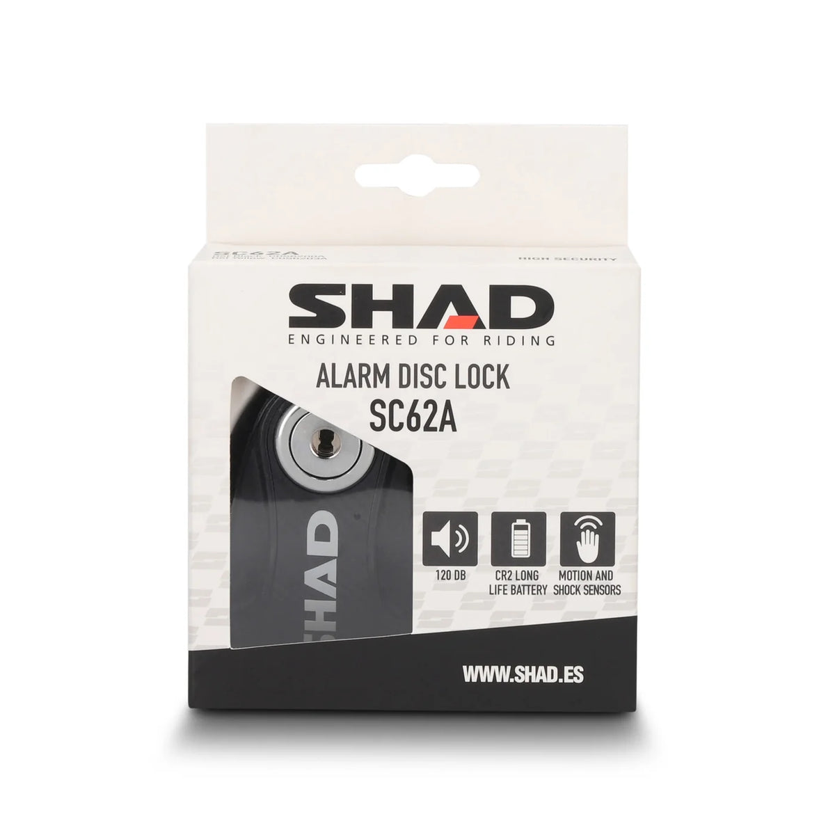 SHAD SC62A Alarm Disc Lock – Black, 10mm Pin