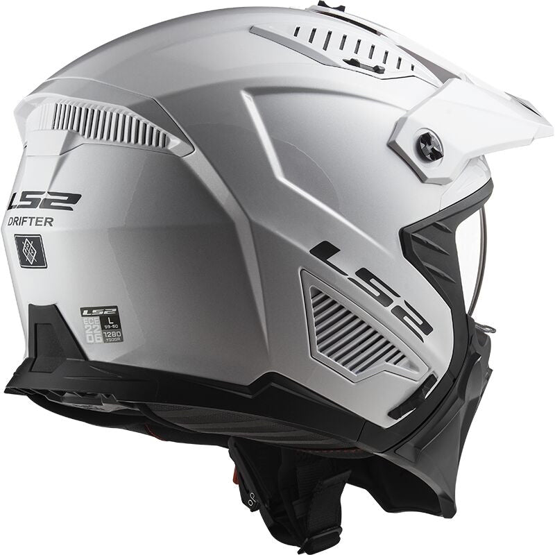 LS2 OF606 DRIFTER SOLID GLOSSY WHITE