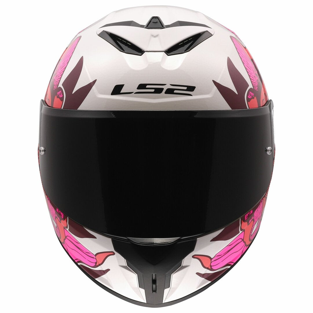 LS2 RAPID III POPPIES WHITE PINK GLOSS