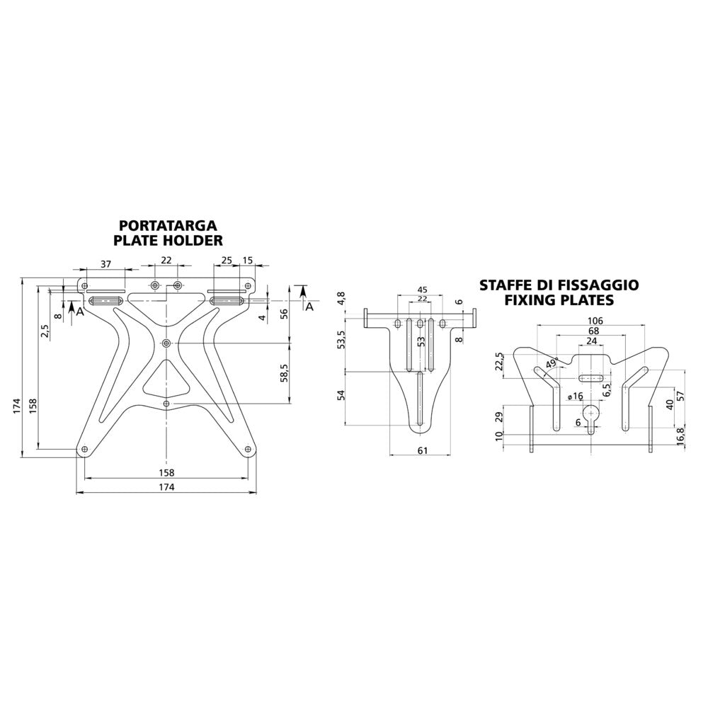 LAMPA AERO-X, FULLY ADJUSTABLE LICENSE PLATE HOLDER