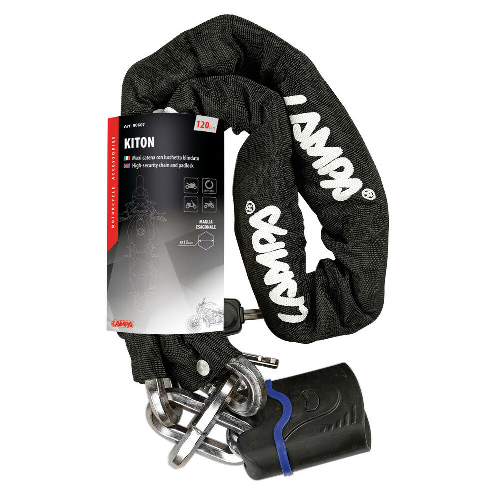 Kiton, high-security chain and padlock - 120 cm