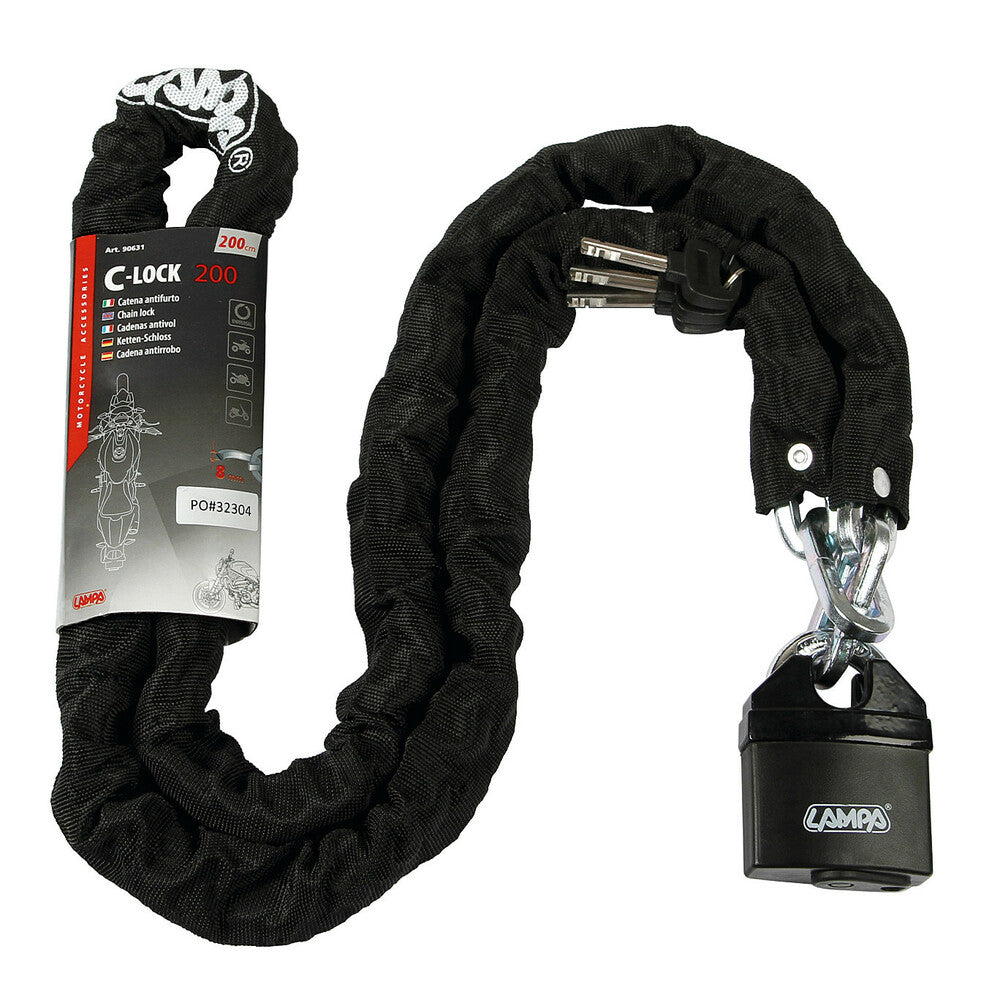 C-Lock 200, hardened steel chain lock - 200 cm