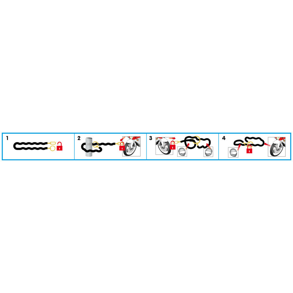 C-Lock 150R, hardened steel chain lock - 150 cm