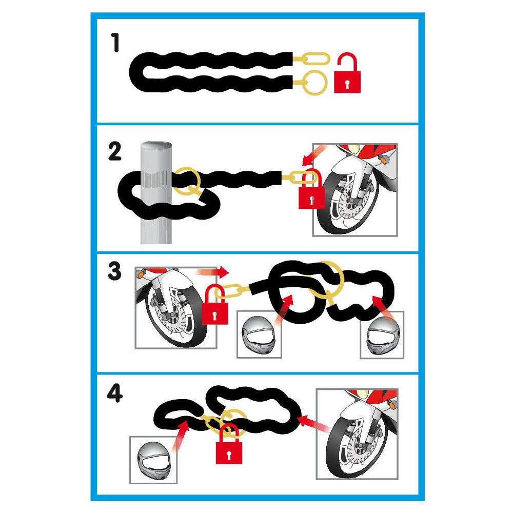 C-Lock 150R, hardened steel chain lock - 150 cm