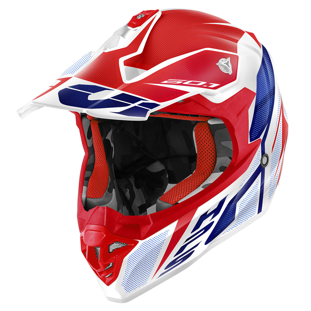 GIVI 60.1 Fresh Red/Blue/White Gloss, motocross helmet for motocross and dirt bike riders in Lebanon