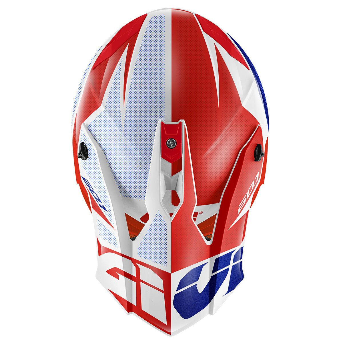 GIVI 60.1 Fresh Red/Blue/White Gloss Helmet, rear view