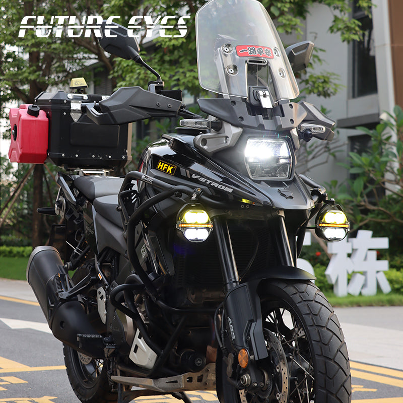 Future Eyes Galaxy X100 Motorcycle Auxiliary Spotlights (Complete Pair Set)