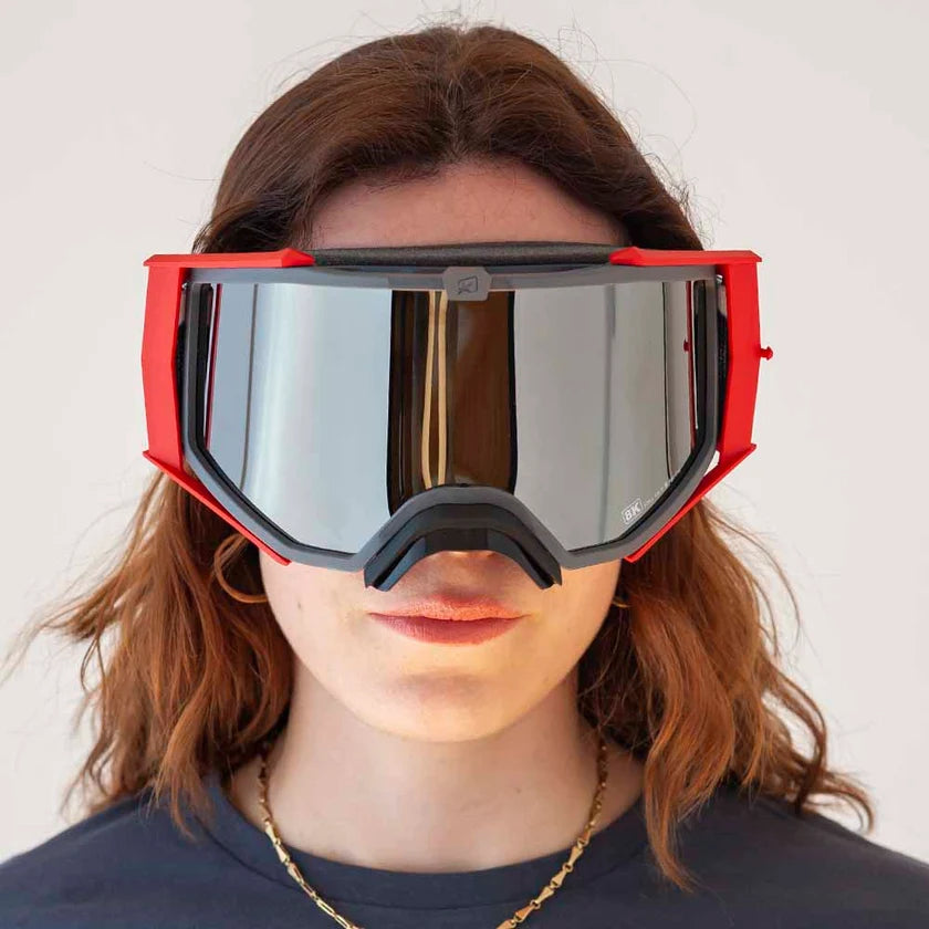 Ariete 8K Top MX Goggles Red/White/Blue, Mirrored Lens