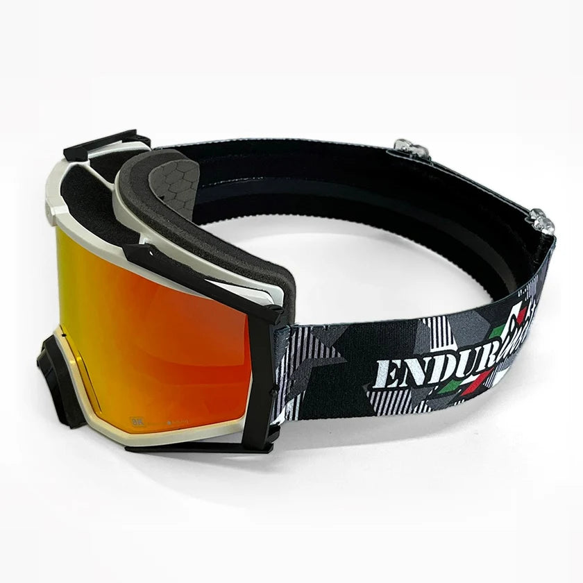 Ariete 8K Top Sterrato ENDURinsta Goggles White/Black, Red Mirrored Lens