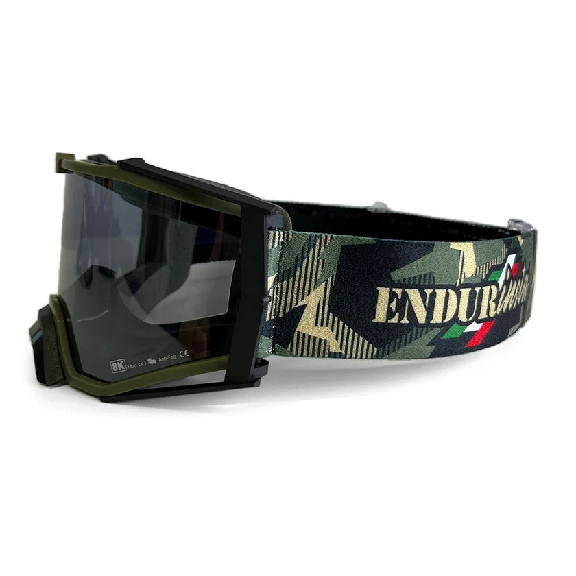 Ariete 8K Top Sterrato ENDURinsta Goggles Olive/Camo, Silver Mirrored Lens