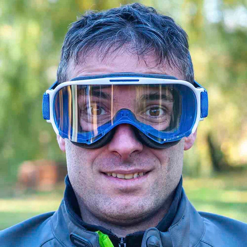 Ariete Wabi Retro Goggles Blue/White, Clear Lens