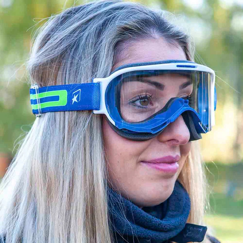 Ariete Wabi Retro Goggles Blue/White, Clear Lens