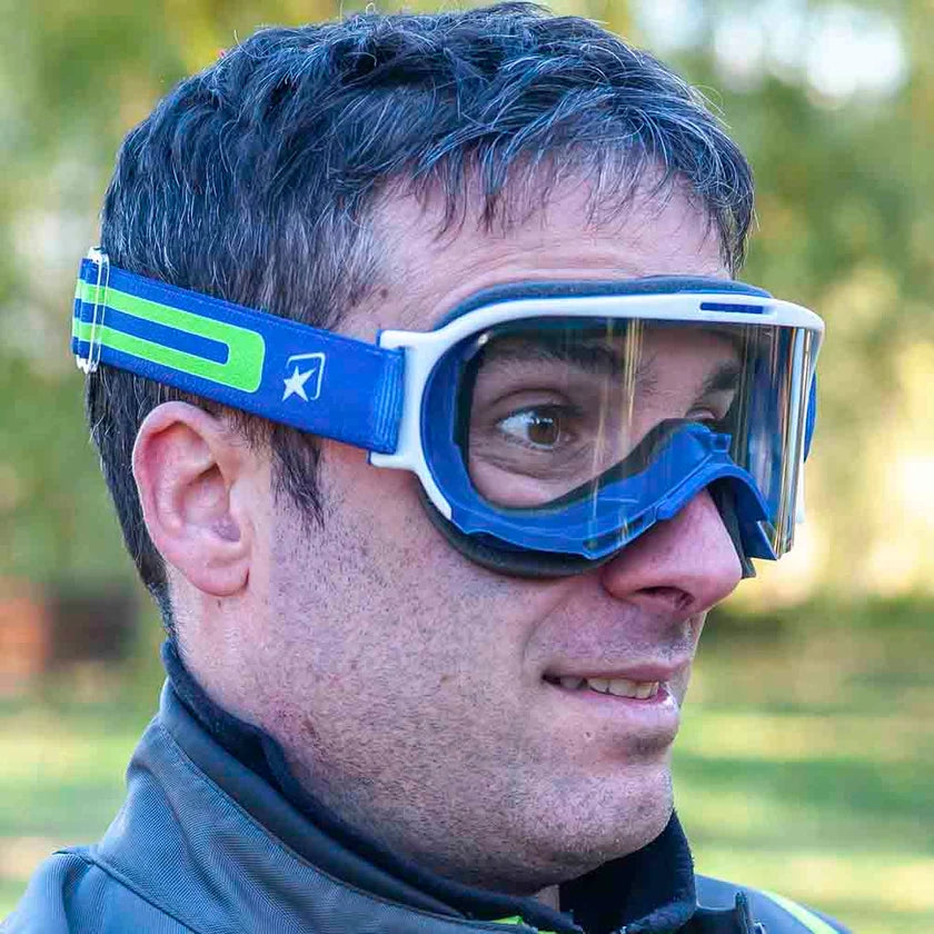 Ariete Wabi Retro Goggles Blue/White, Clear Lens
