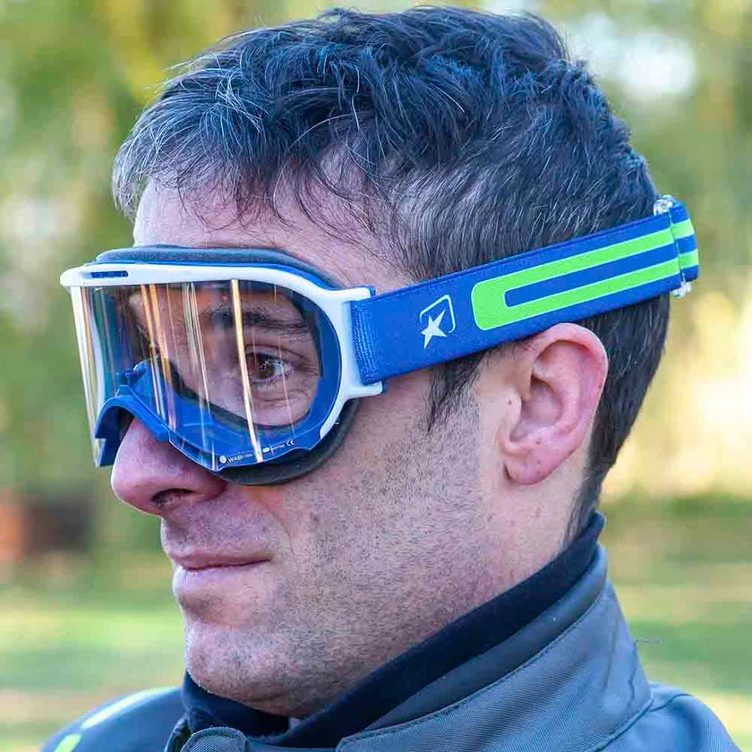Ariete Wabi Retro Goggles Blue/White, Clear Lens