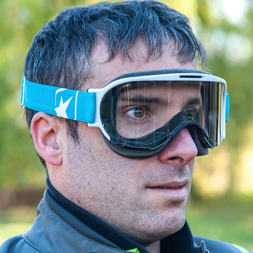 Ariete Wabi Retro Goggles White/Turquoise, Clear Lens