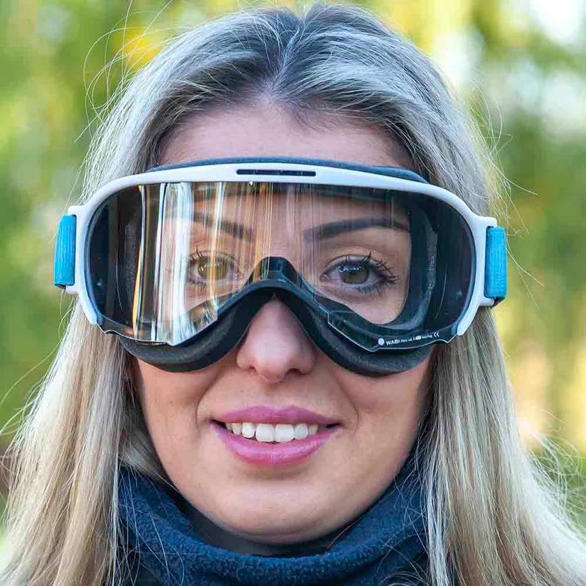 Ariete Wabi Retro Goggles White/Turquoise, Clear Lens