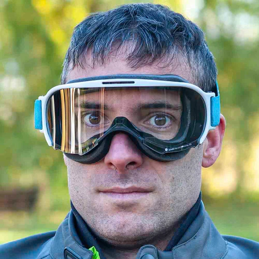 Ariete Wabi Retro Goggles White/Turquoise, Clear Lens