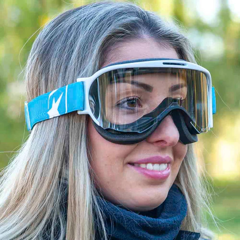 Ariete Wabi Retro Goggles White/Turquoise, Clear Lens