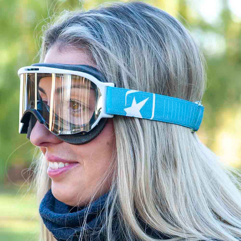 Ariete Wabi Retro Goggles White/Turquoise, Clear Lens