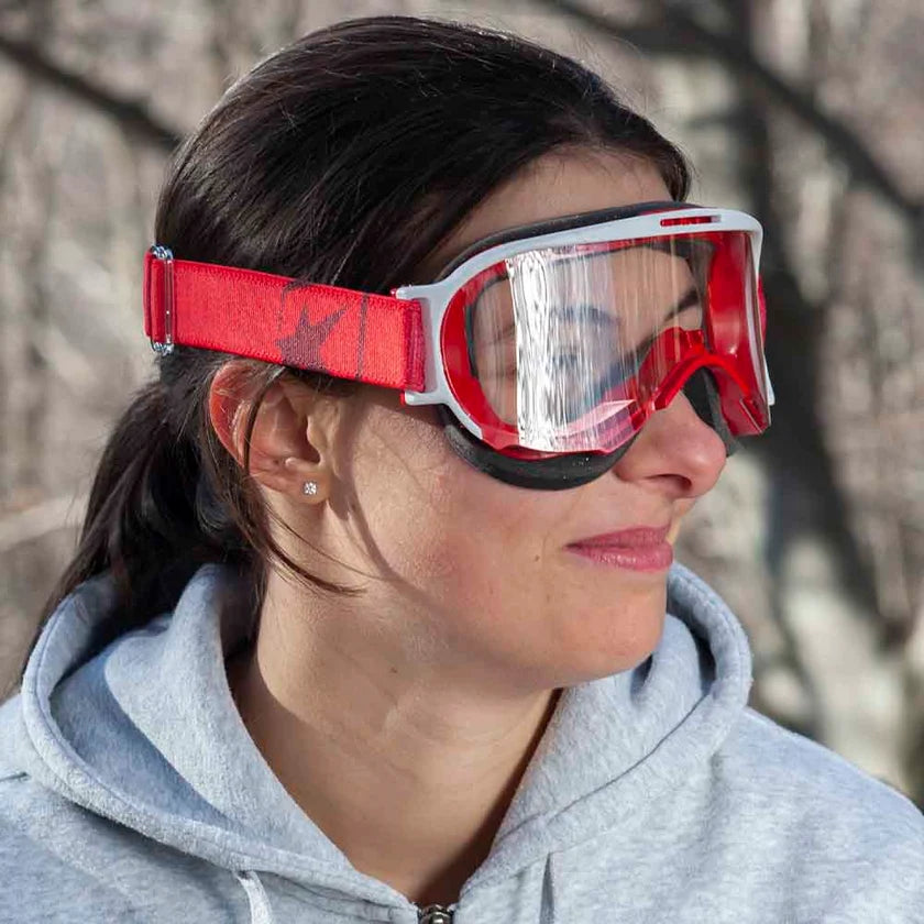 Ariete Wabi Retro Goggles Red/White, Clear Lens