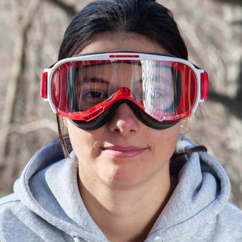 Ariete Wabi Retro Goggles Red/White, Clear Lens