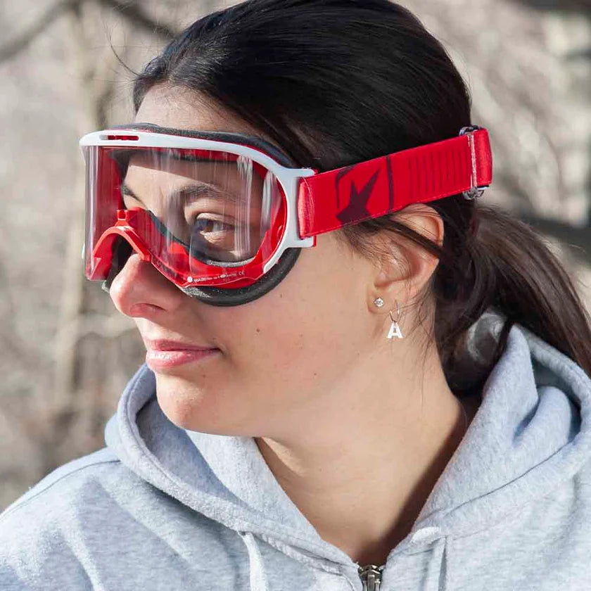 Ariete Wabi Retro Goggles Red/White, Clear Lens