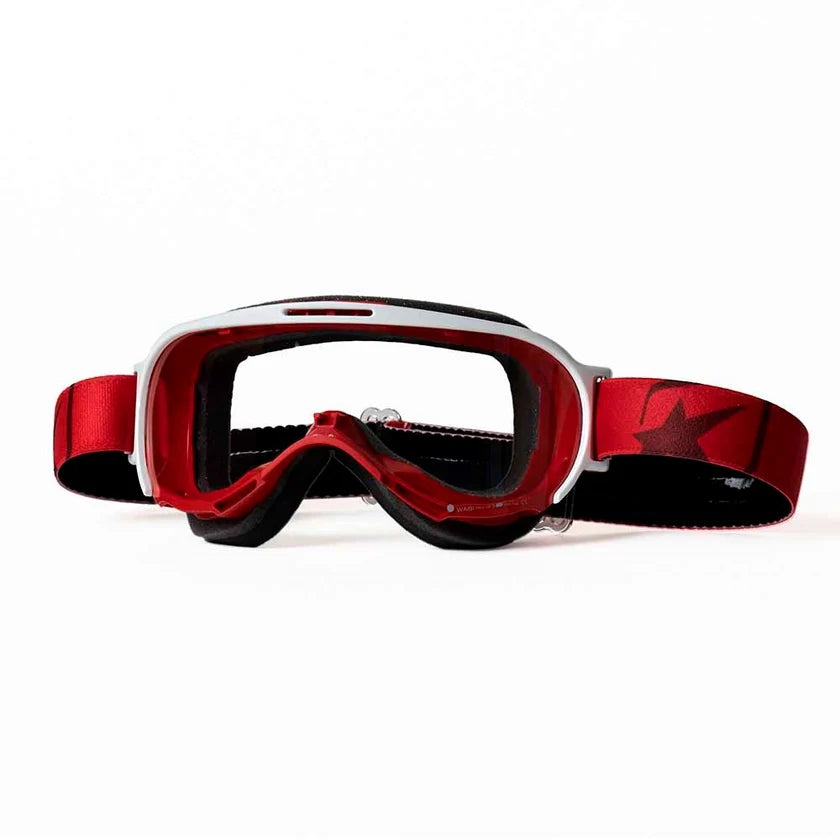 Ariete Wabi Retro Goggles Red/White, Clear Lens