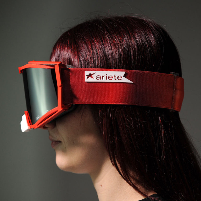 Ariete 8K Top MX Goggles Red/White, Silver Mirrored Lens
