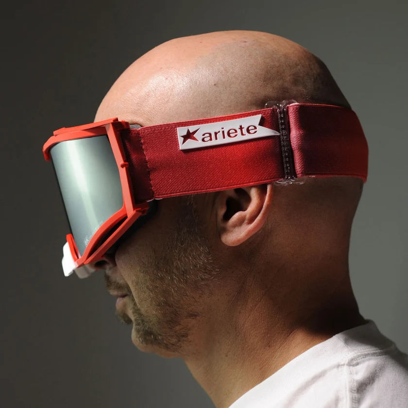 Ariete 8K Top MX Goggles Red/White, Silver Mirrored Lens
