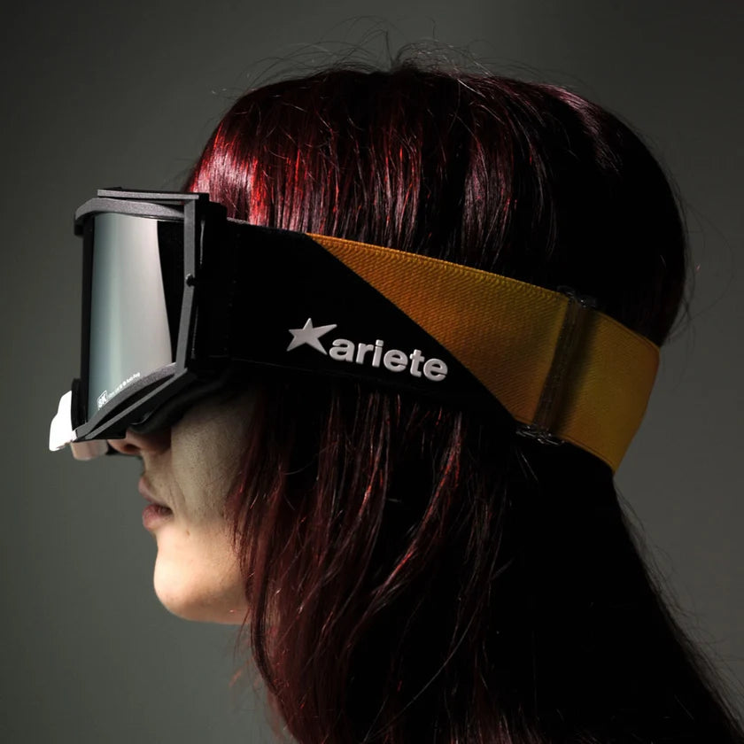 Ariete 8K Top Desert MX Goggles Black/Yellow, Silver Mirrored Lens