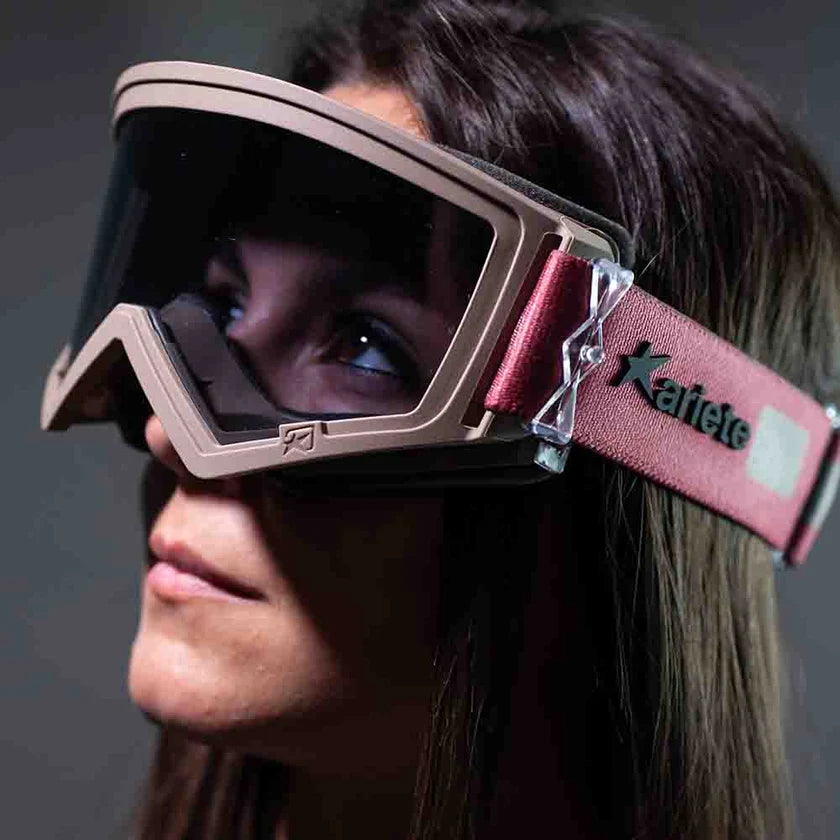 Ariete Puravida-Vida MX Goggles Sand/Rose, Mirrored Lens