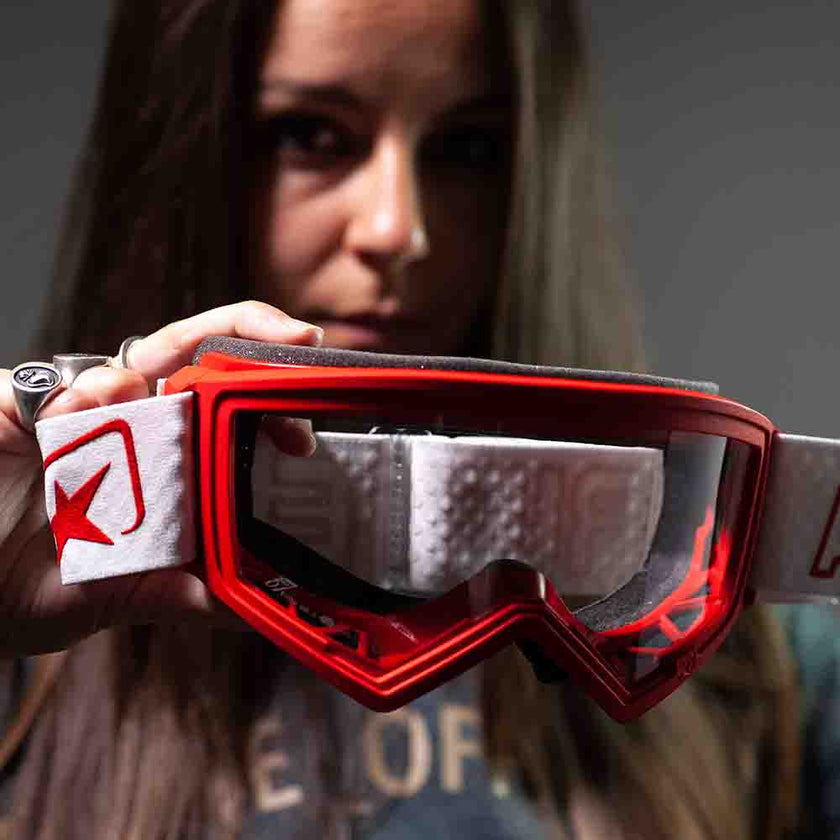 Ariete Puravida-Pura MX Goggles Red/White, Clear Lens