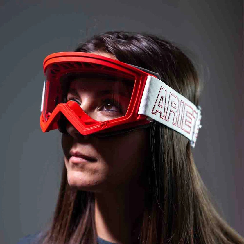 Ariete Puravida-Pura MX Goggles Red/White, Clear Lens