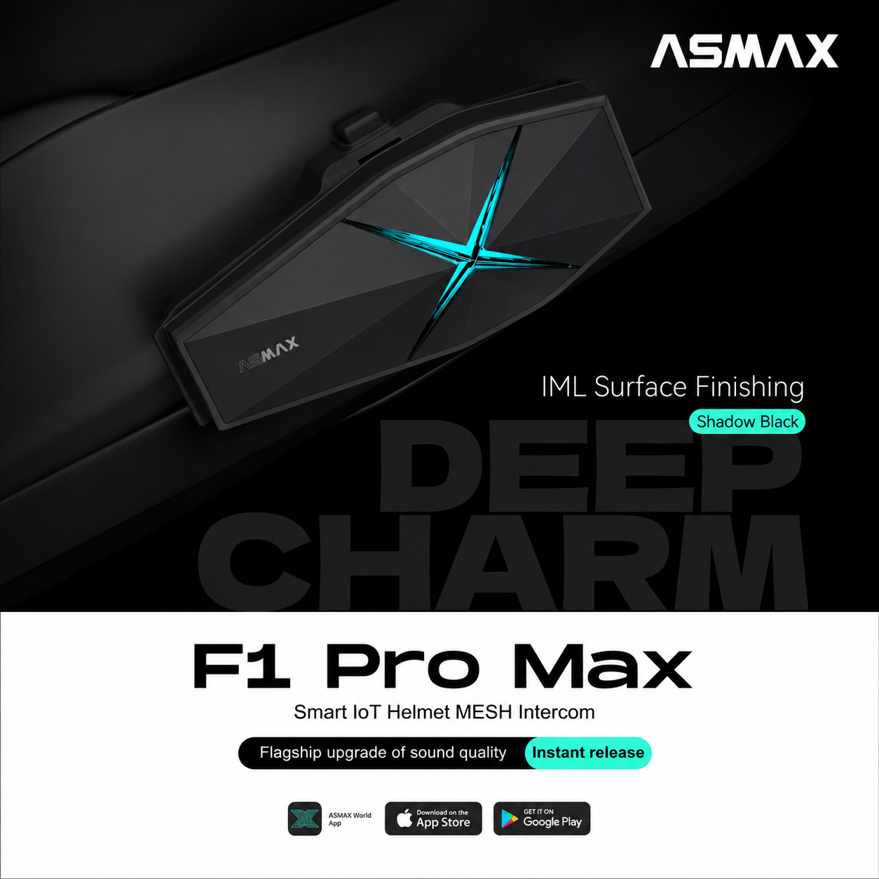 ASMAX F1 Pro Max 45mm Mesh Intercom Headset