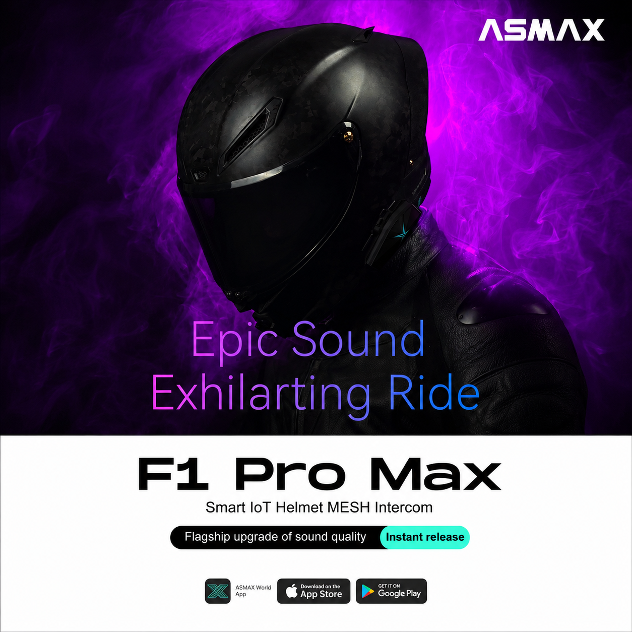 ASMAX F1 Pro Max 45mm Mesh Intercom Headset