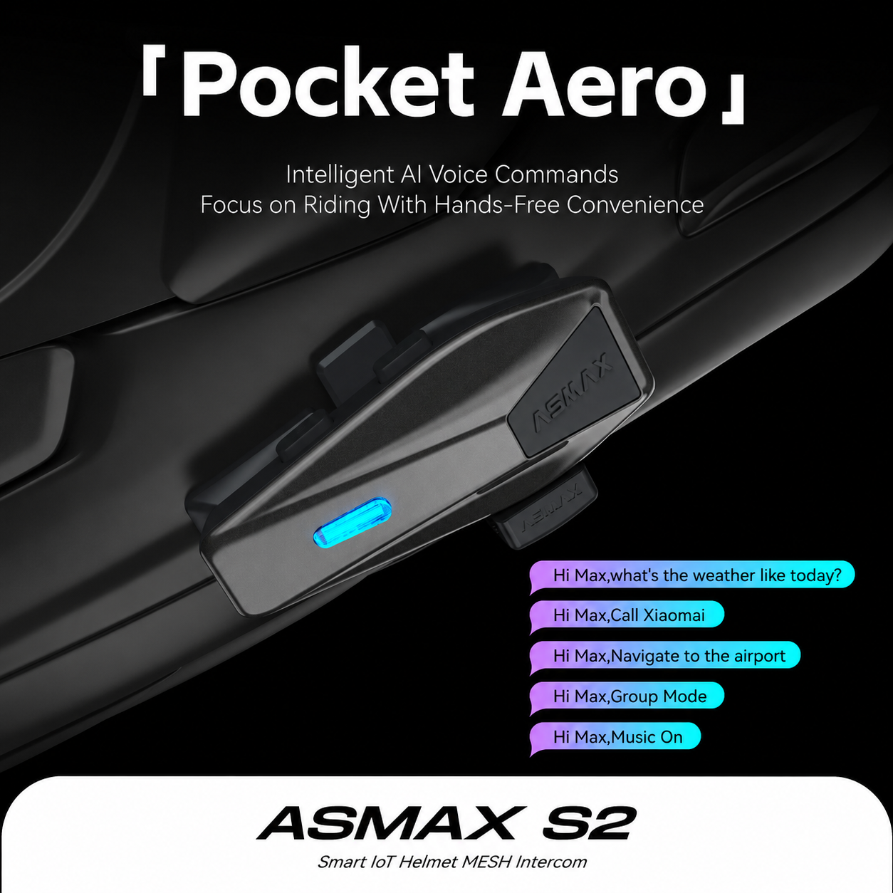ASMAX S2 Mesh Intercom Headset