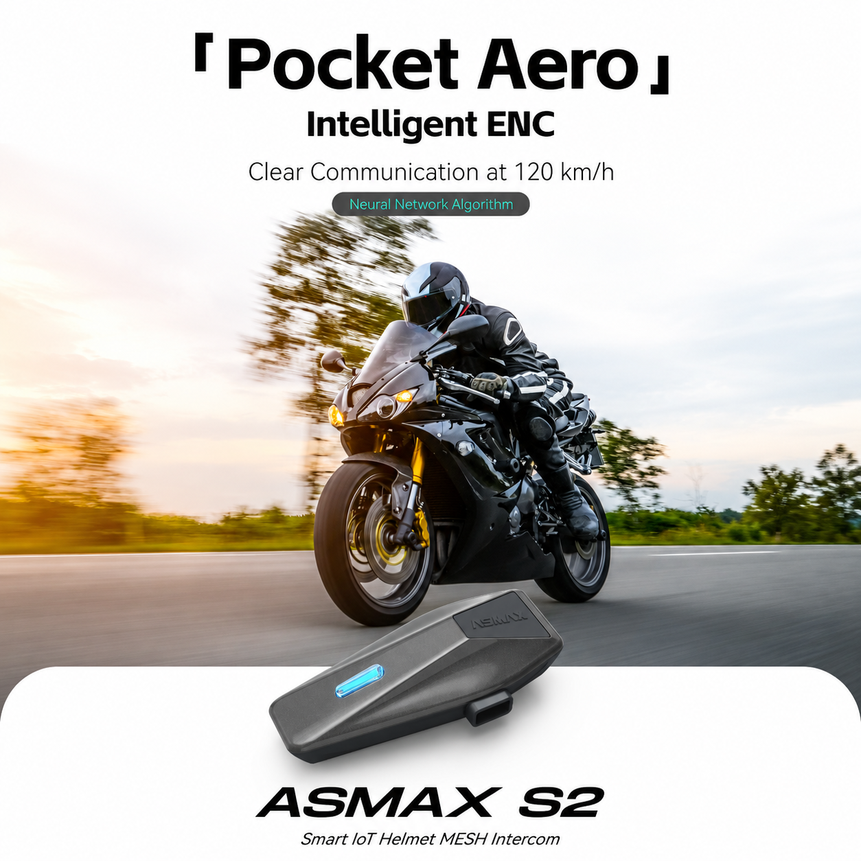 ASMAX S2 Mesh Intercom Headset