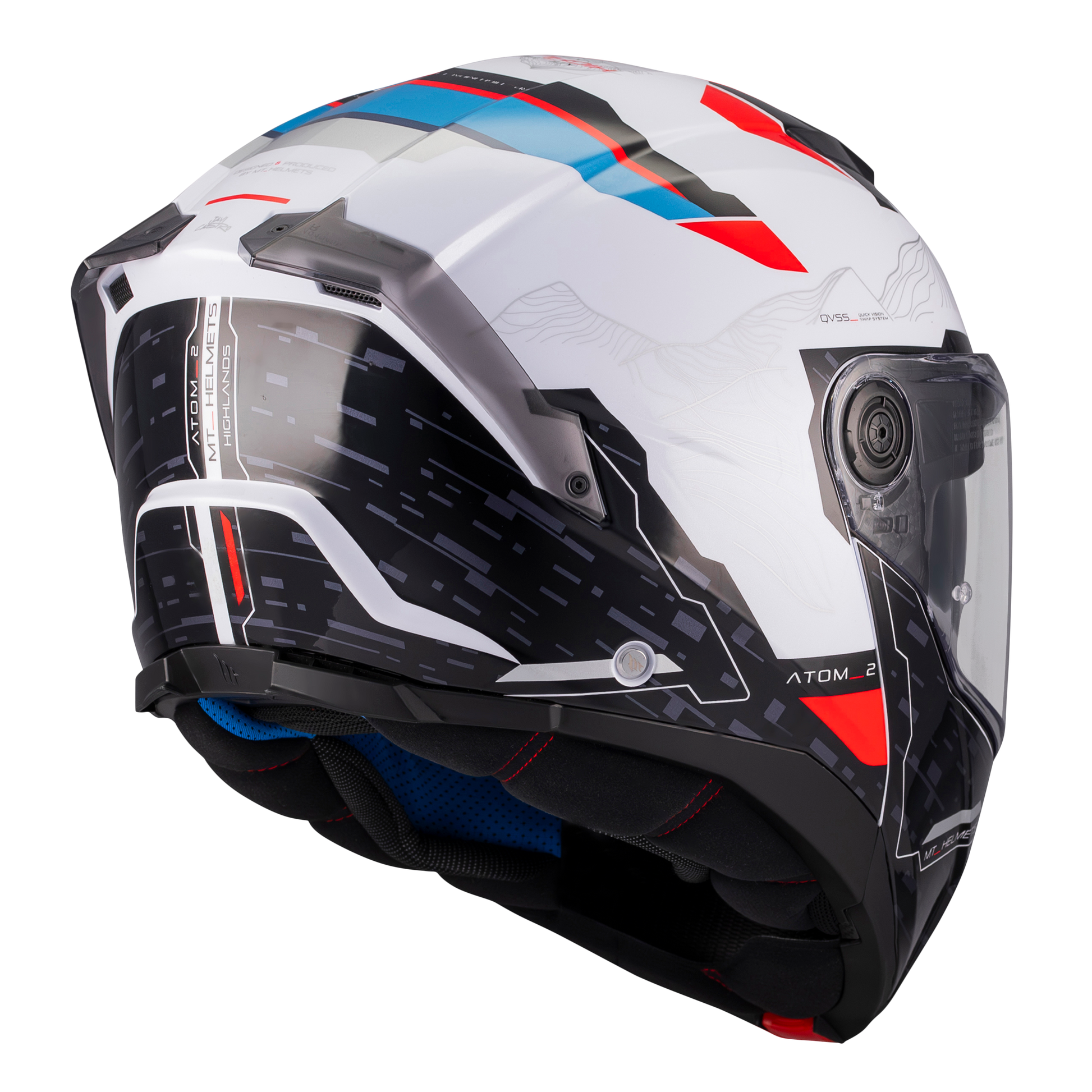 MT ATOME 2 SV HIGHLANDS GLOSSY WHIT BLUE RED