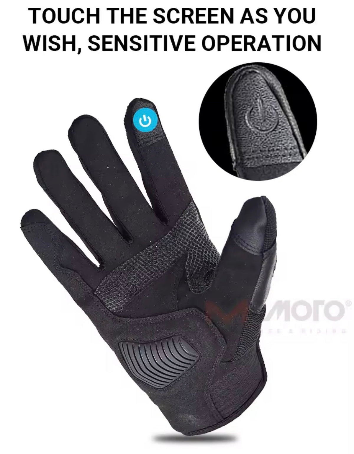 Vemar Momo Carbon Fiber Motorcycle Gloves, inside view