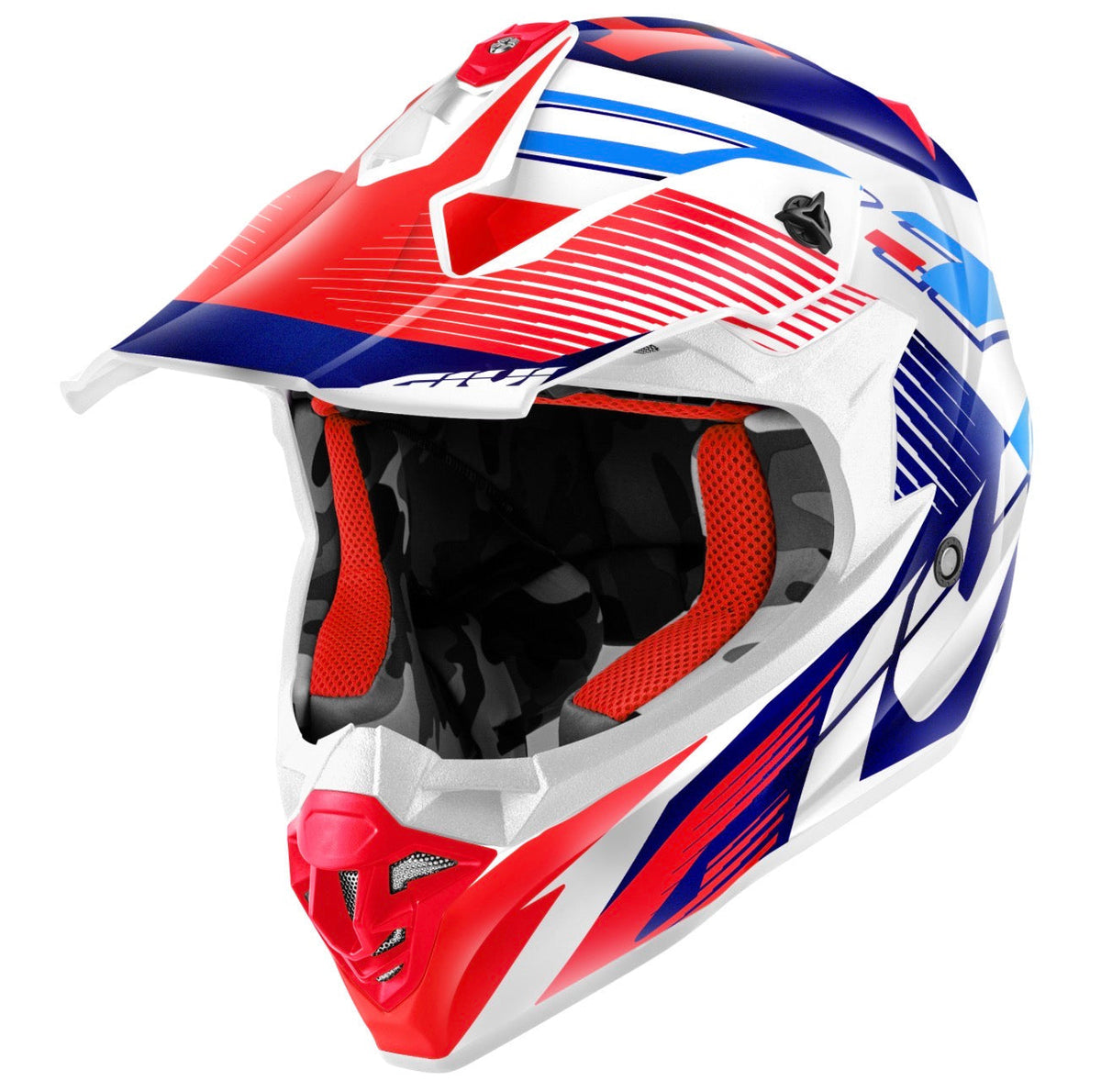 GIVI 60.1 Fresh Red/Blue/Glossy White, motocross helmet for motocross and dirt bike riders in Lebanon