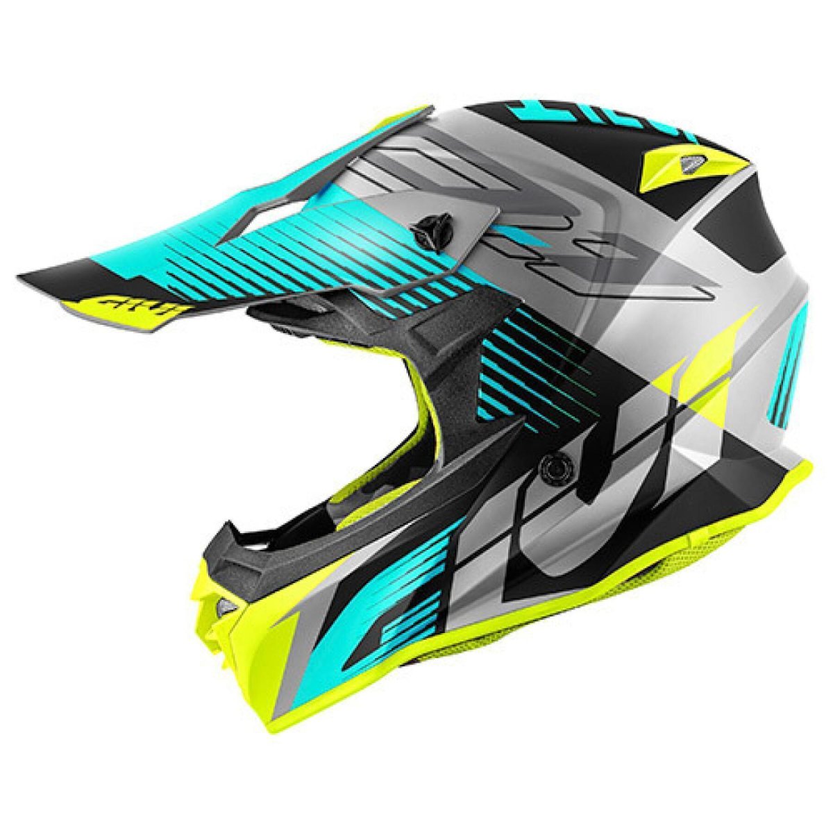 GIVI 60.1 Fresh Sky/Black/Gloss Titanium Helmet, side view